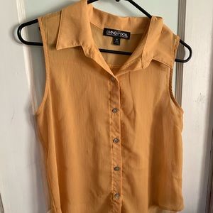 Sleeveless golden yellow top